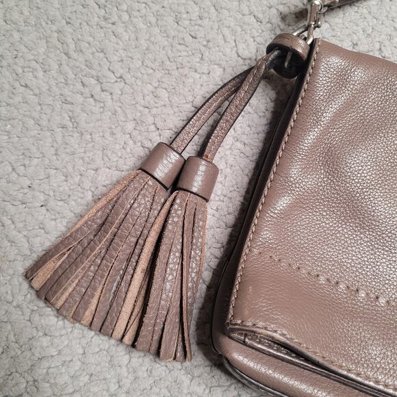 Tory Burch Bag Womens Brown Leather Mcgraw Foldover Tassel Crossbody Handbag - Picture 6 of 9